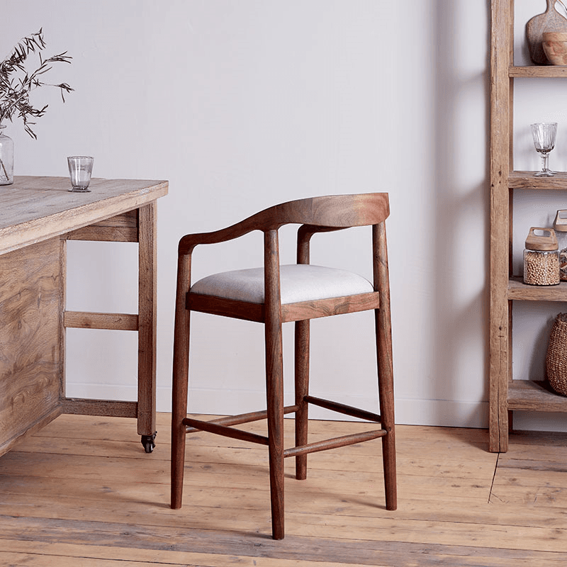 Anbu Acacia  Counter Chair, Washed Walnut