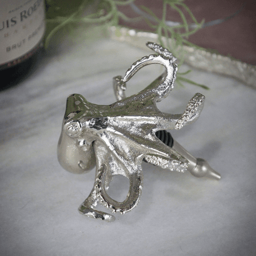 Image showing the Octopus Bottle Stopper, H10cm, Nickel product.