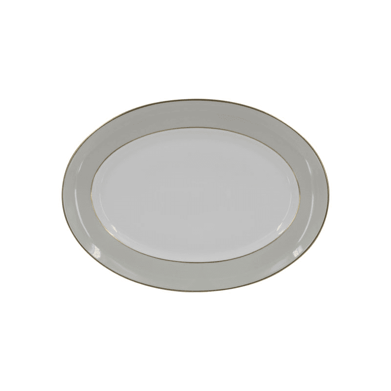 Sous Le Soleil Oval Platter, W31 x L42cm, Matt Gold Classic Pearl Grey