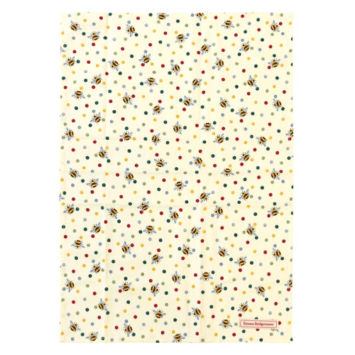 Image showing the Bees Tea Towel, 75cm x 60cm, Yellow product.