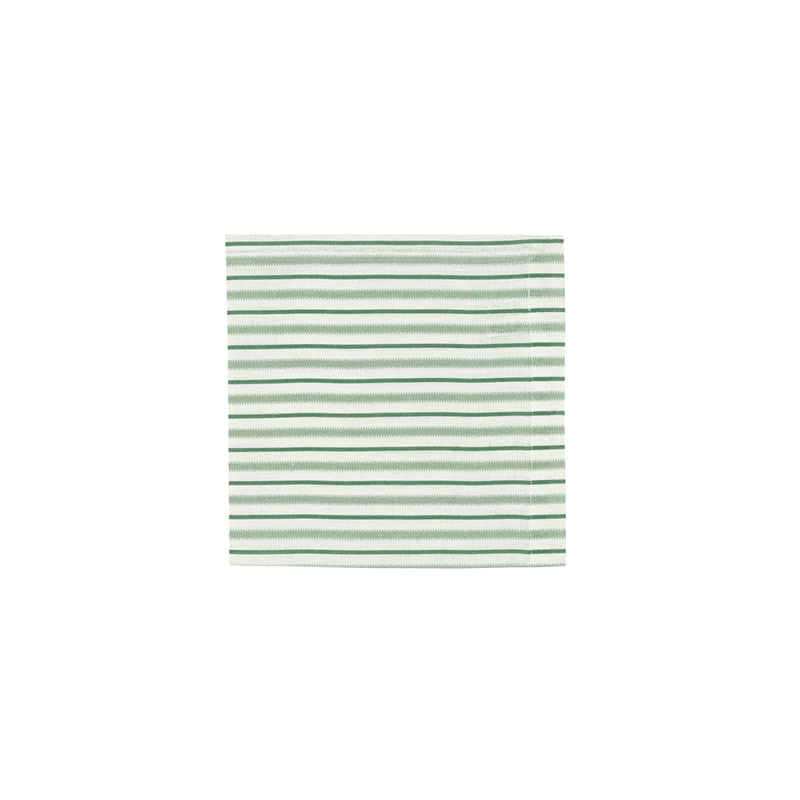 Victoria Striped Linen Napkin, 50cm, Chalk & Moss Green