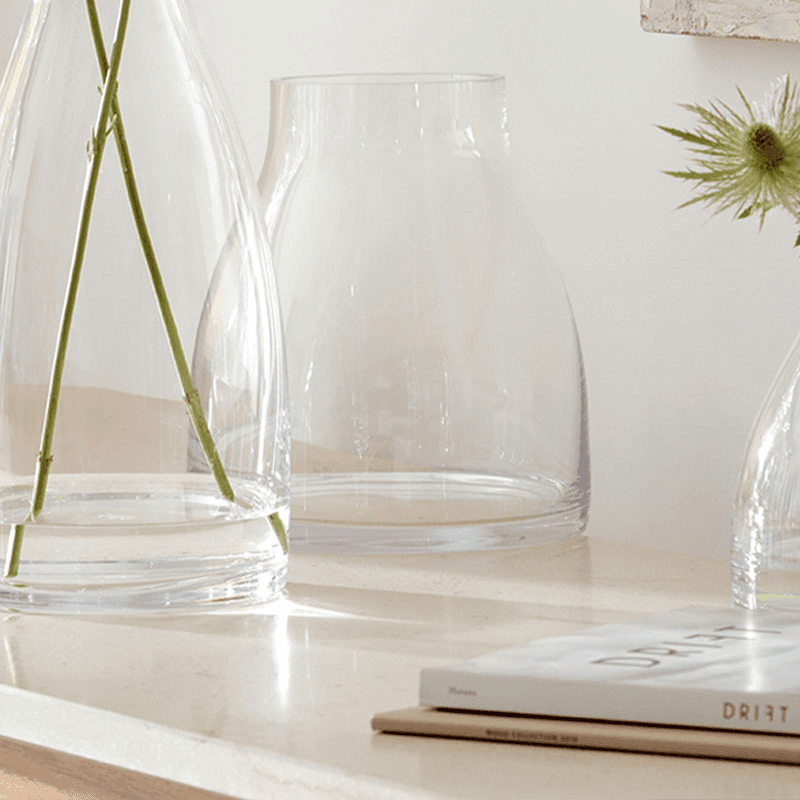 Flower Kiln Vase, H21cm, Clear