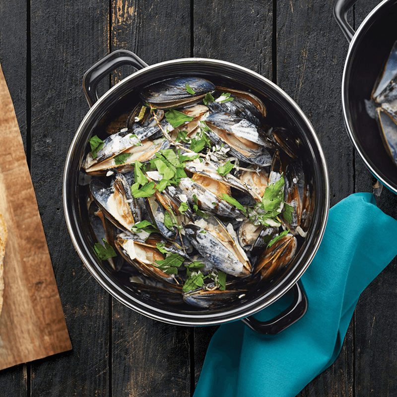 Mediterranean Mussel pot, 24cm, Enamelled Steel