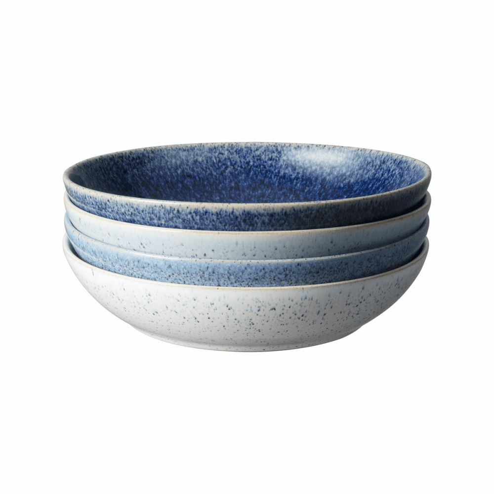 Studio Blue Set of 4 pasta bowls, 22 x 5cm, Blue Tones