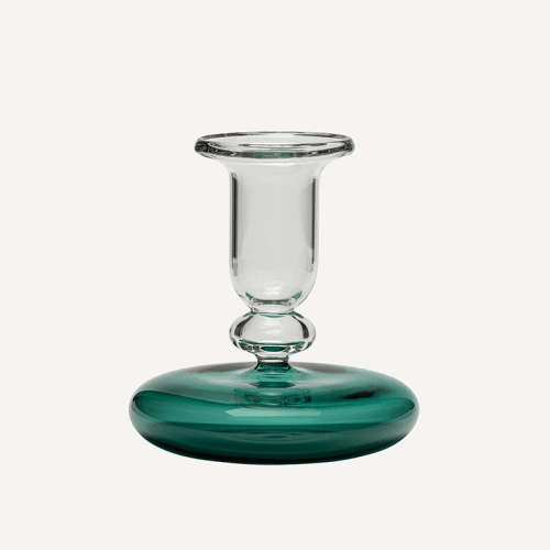 Image showing the Pebble Candlestick, H9cm, Teal product.