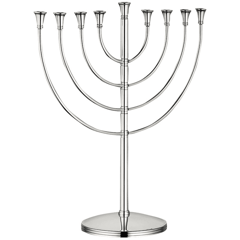 Judaique Menorah, L30 x W28cm, Silverplate
