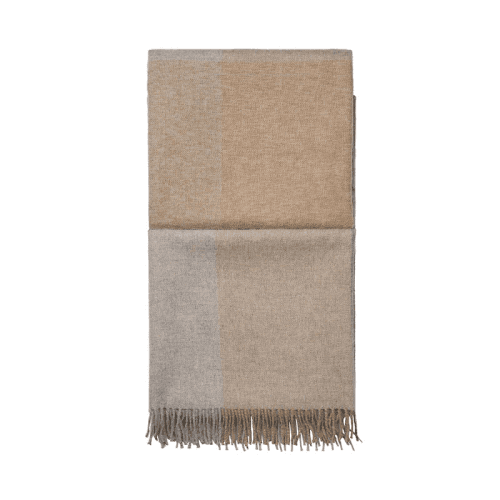 Image showing the Blocks Throw, H190cm x W130cm, Beige/Brown product.