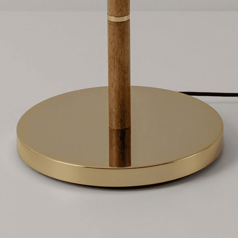 Disk Floor Lamp, H158cm, Brass & Wood