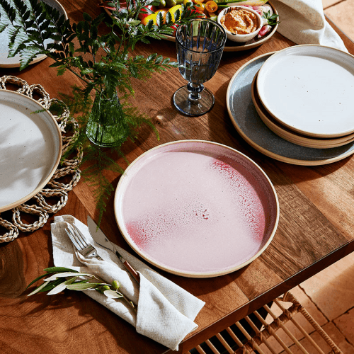 Image showing the Minerals Set of 4 Dinner Plates, D26.5cm, Rose Quartz product.