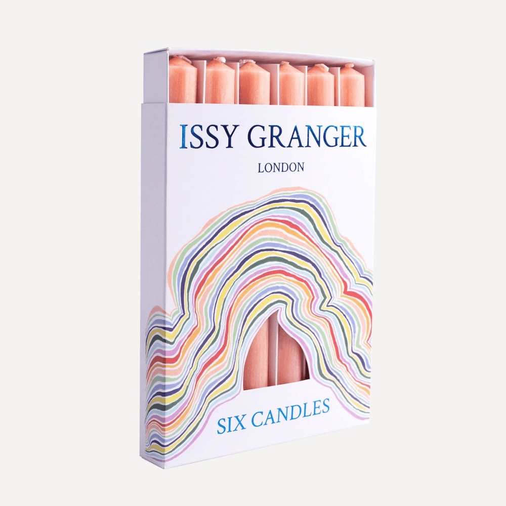 Cosmos Set of 6 Dinner Candles, H20cm, Orange