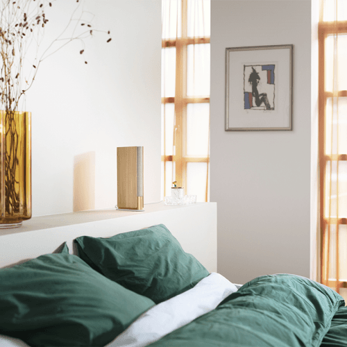 Image showing the Beosound Emerge Speaker, Gold Tone & Light Oak product.