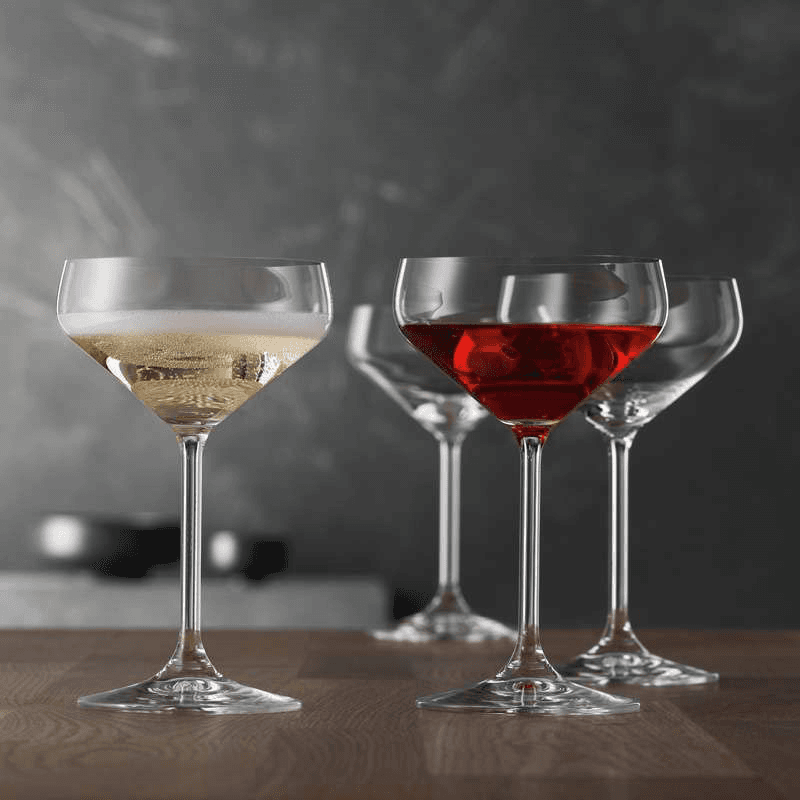 Style Set of 4 Champagne Coupes, 290ml, Clear