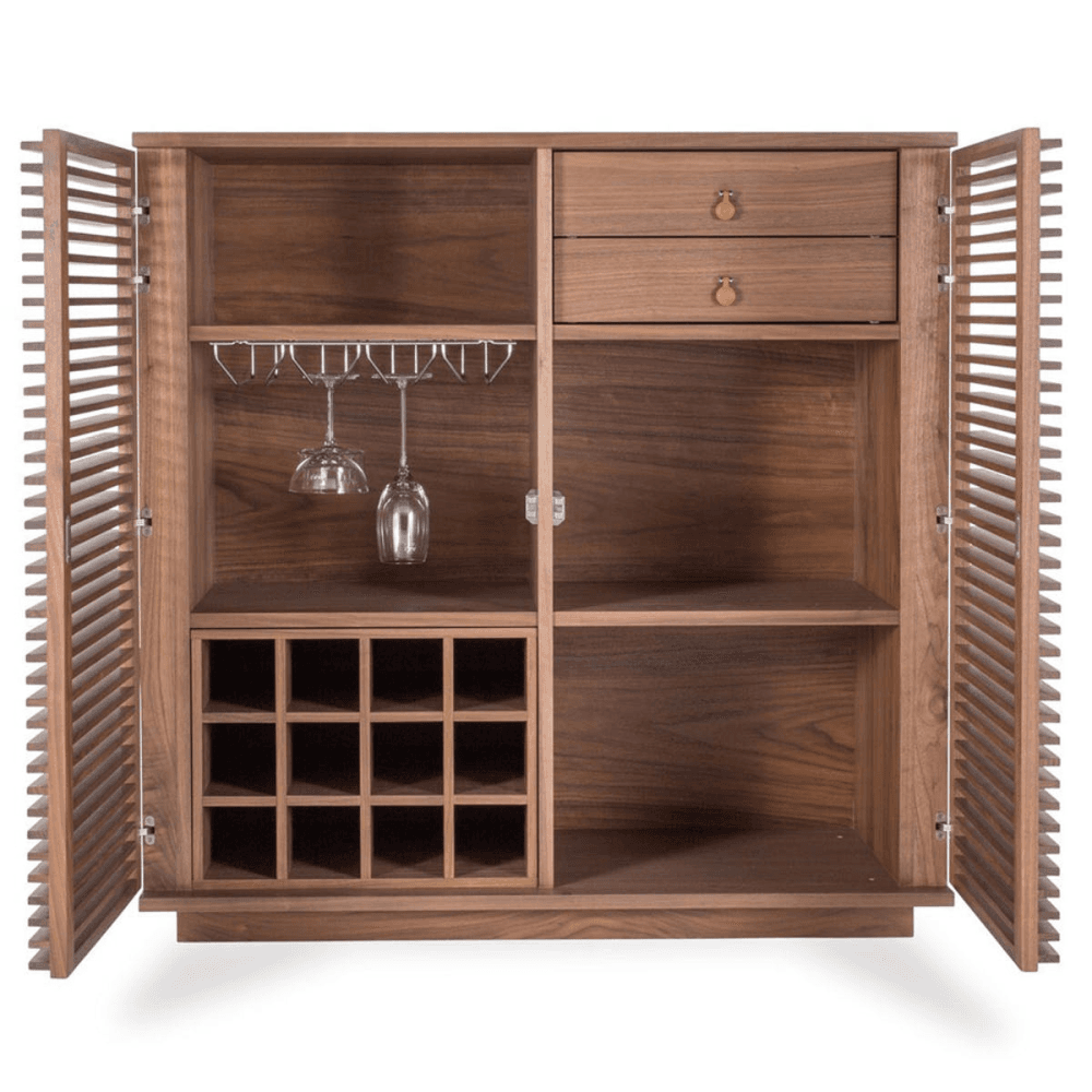 Verona Wine Bar, H105 x W105cm, Walnut