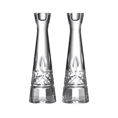 Image showing the Lismore Set of 2 Round Candlesticks, D7.8 x H25.4cm, Clear product.
