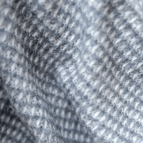 Image showing the Check Recycled Wool Blanket, 145 x 190cm, Charcoal Waffle product.