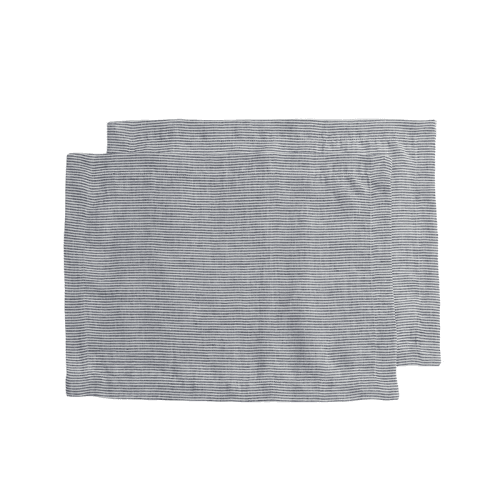 Image showing the Sid Stripe Set of 2 Placemats, 35 x 50cm, French Blue product.