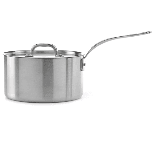 Image showing the Classic Triply Saucepan with Lid, 18cm, Stainless Steel product.