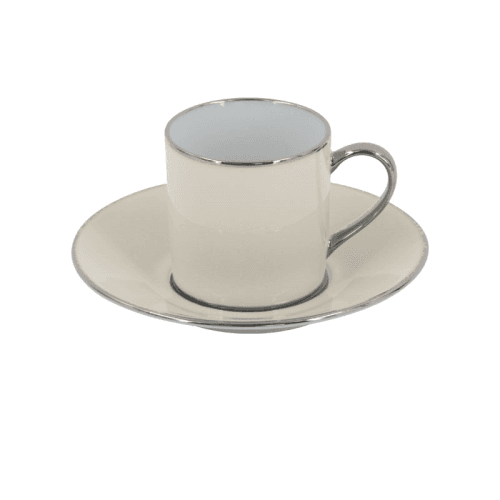 Image showing the Sous Le Soleil Empire Coffee Cup & Saucer, 90ml, Matt Gold Classic Ivory product.