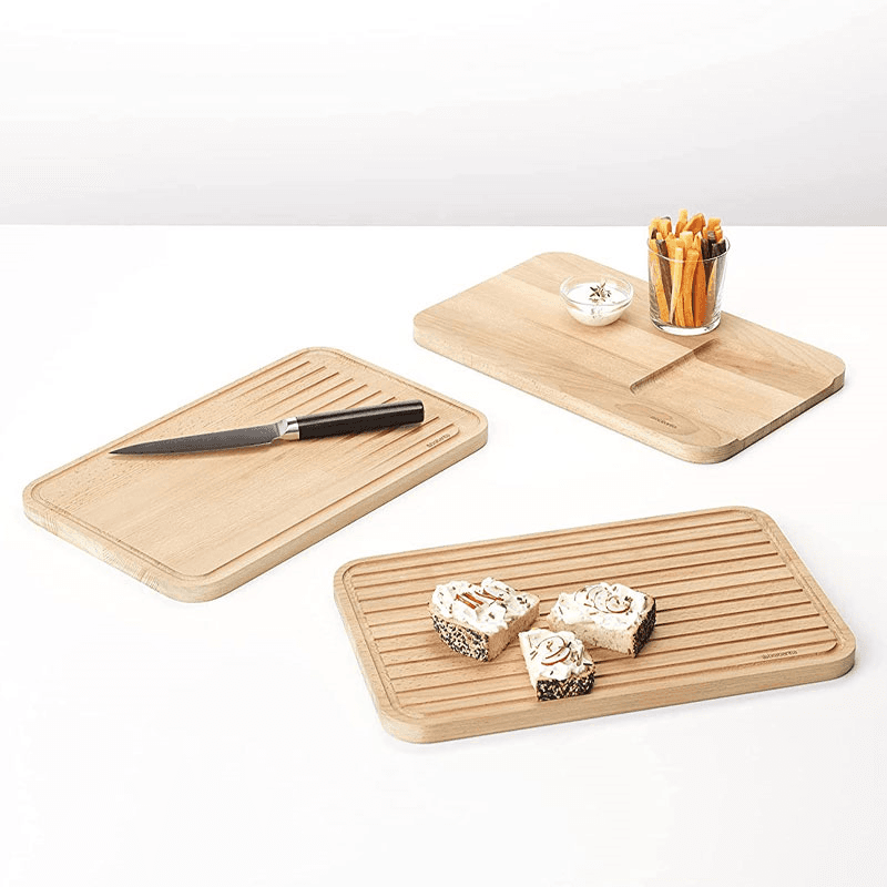 Set of 3 chopping boards, H6 x W40 x D25cm, Brown