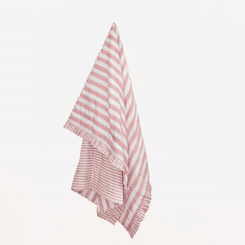 Stripe Quilt, 150 X 200cm, Blush