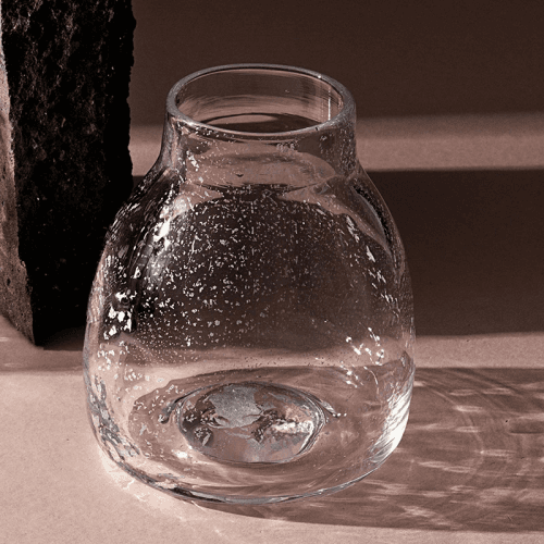 Image showing the MOLTEN 1090 FLECK Vase, H16.5cm, Silver product.