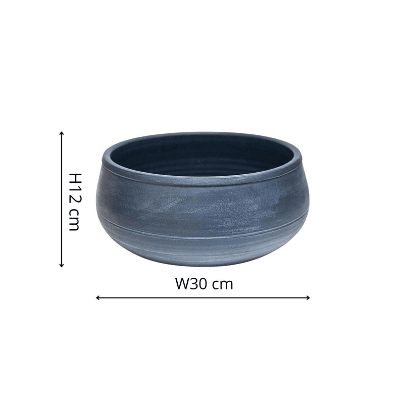 Kew Temperate House Handthrown Statement Bowl, D30cm, Azurite
