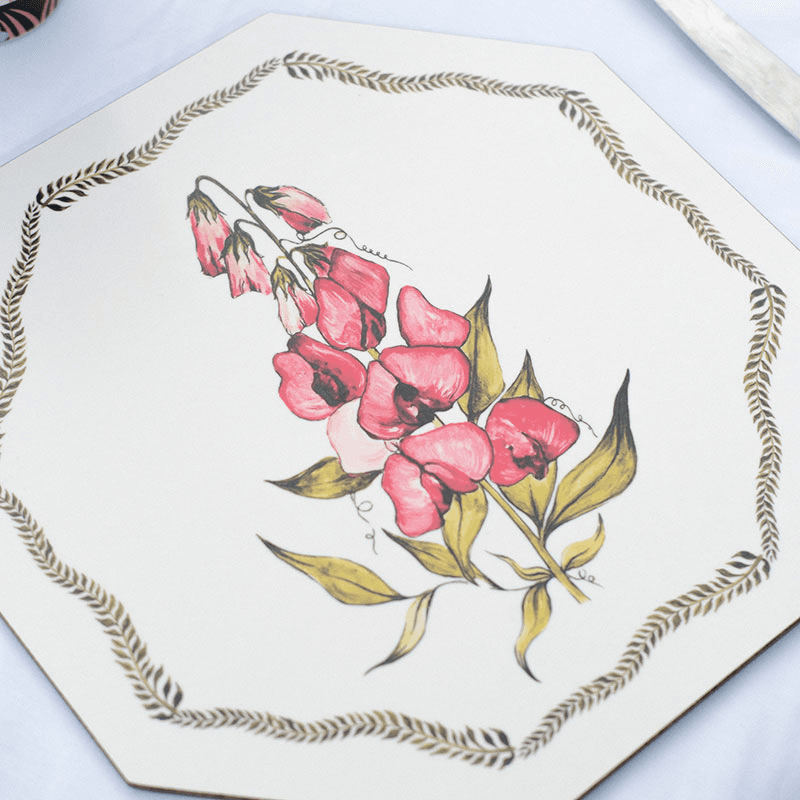 Bell Hutley Table Mat, 28 x 28cm, Foxglove