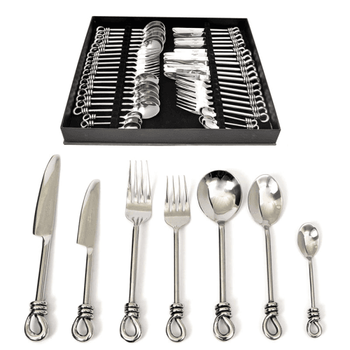 Image showing the Polished Knot 42 Piece Cutlery Set, Silver product.