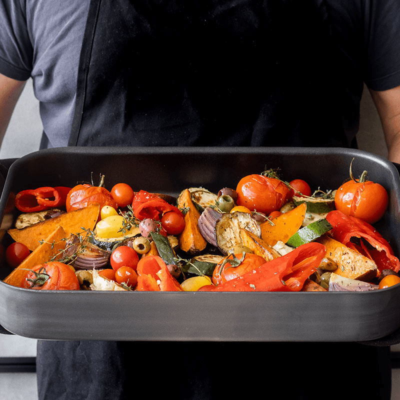 Professional non-stick hard anodised roasting pan