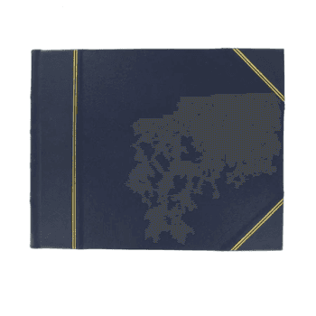Classic Half Bound Lined Visitors Book, L22.2 x W28.5cm, Blue Hide