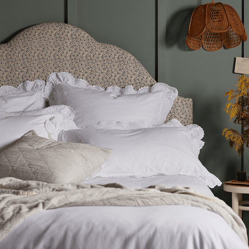 Elsie Duvet Cover, Super King, White