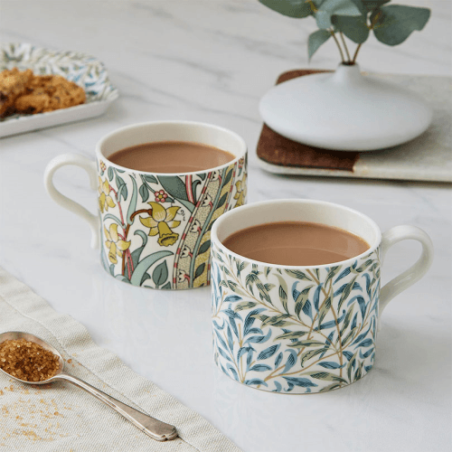 Image showing the Morris & Co Set of 2 Mugs, 340ml, Green/Blue product.