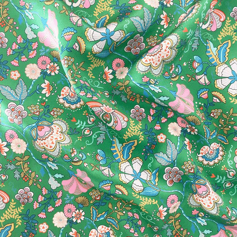 Mabelle Hall Pair of Silk Pillowcases, Single, Green