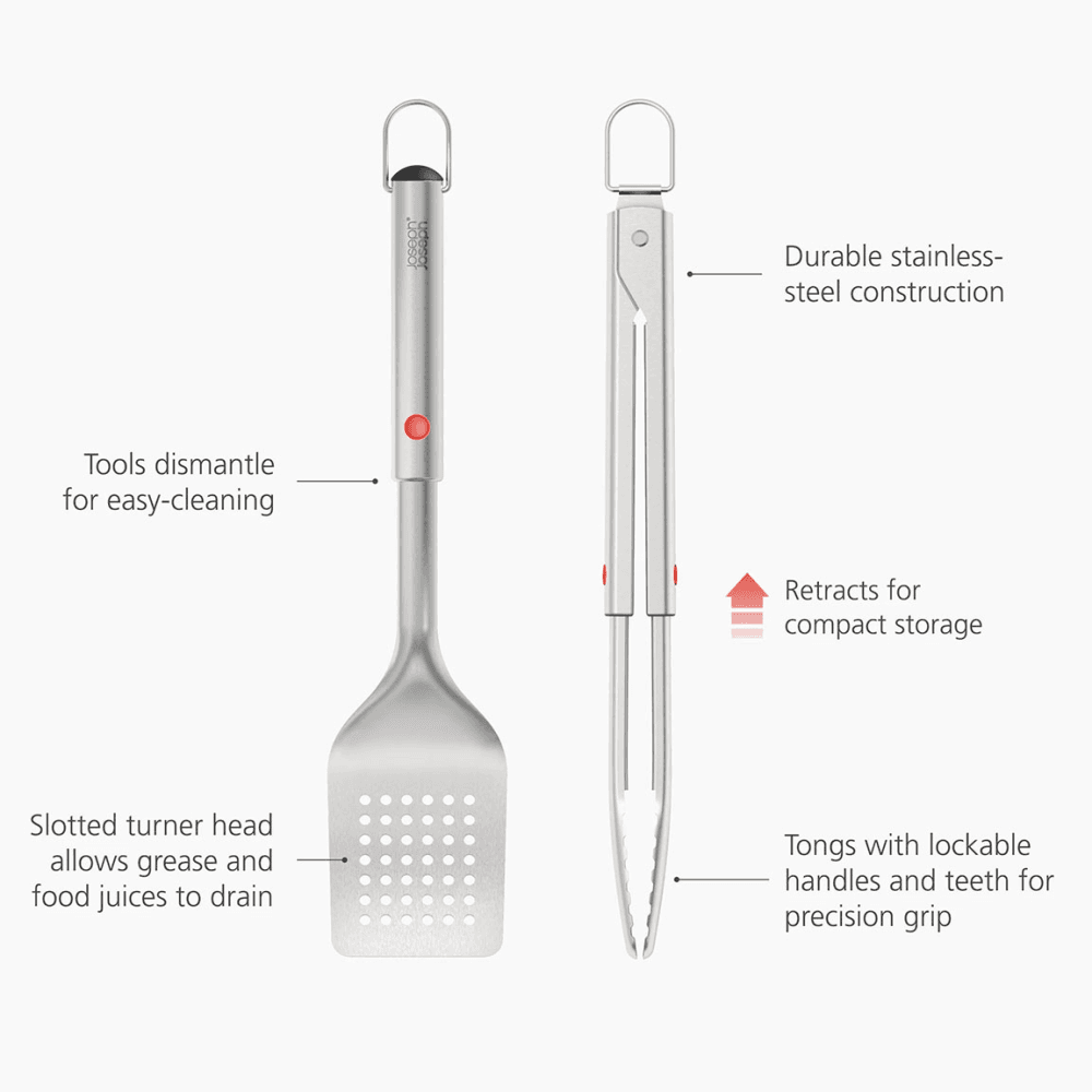 GrillOut 2 Piece BBQ Set, Stainless Steel