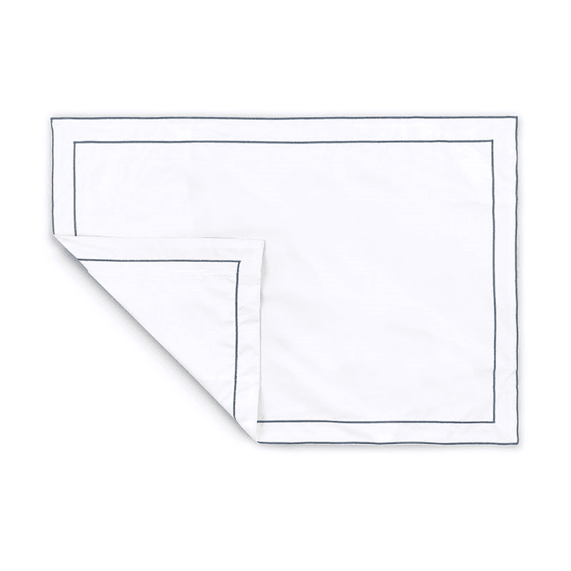 Frame Two Corded Pair of Oxford Pillowcases, Standard, Steel Blue