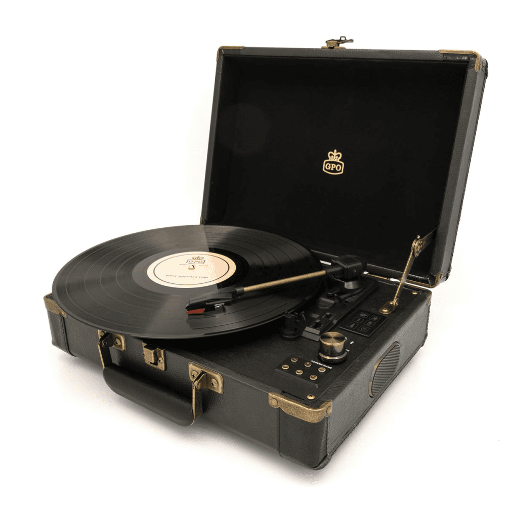 Retro Turntable, Ambassador, Black/Green