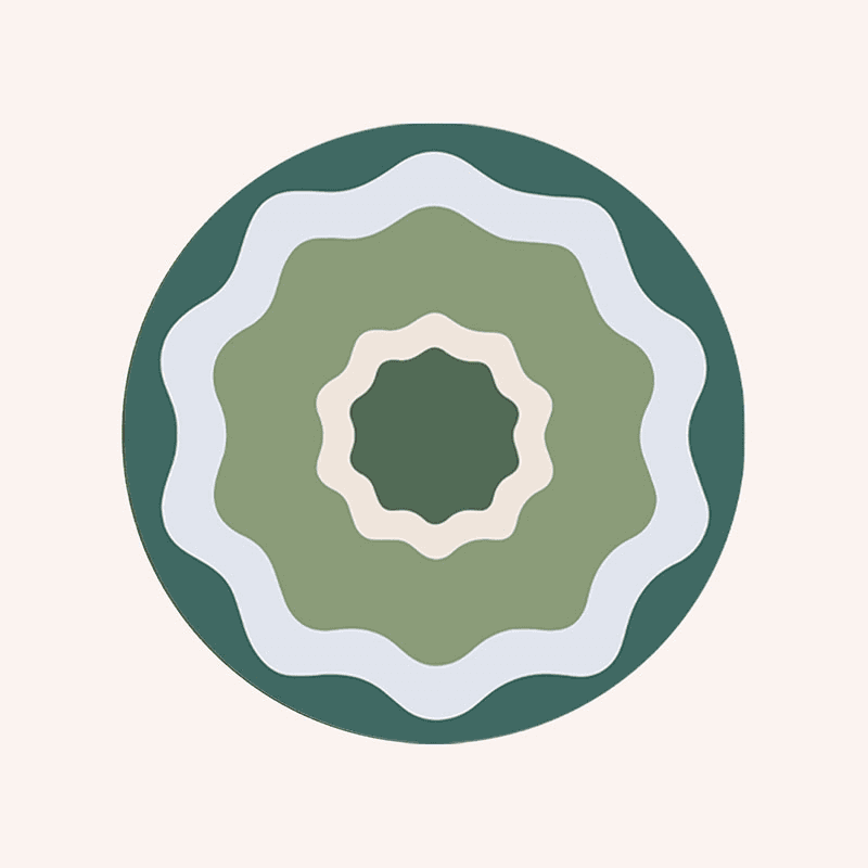 Crab Apple Set of 6 Coasters, D10cm, Green