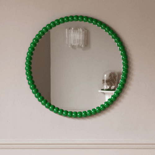 Image showing the Freya Round Mirror, D70cm, Green product.