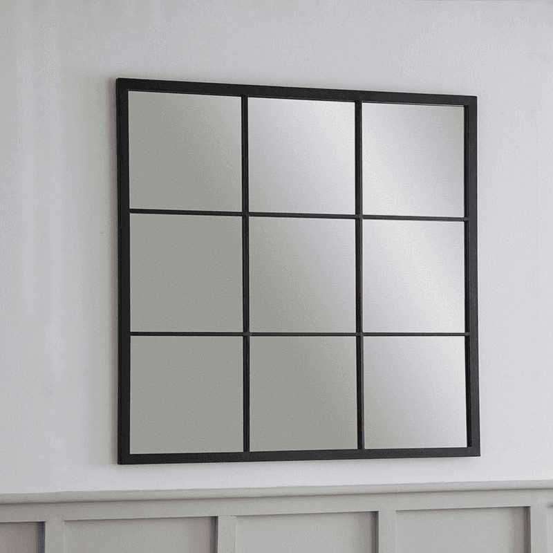 Fullbrook Mirror, L90 x W90cm, Black