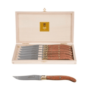 Image showing the Claude Dozorme- Box of 6 Steak Knives, Exotic Wood product.
