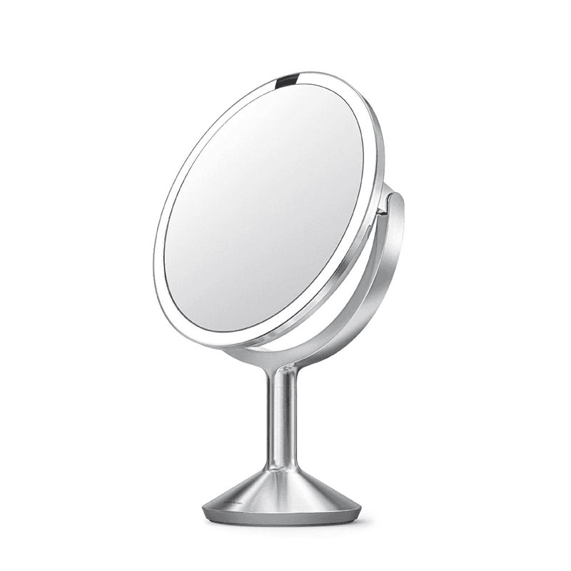 Sensor Mirror Trio Max with Touch-Control Brightness, D25cm, Brushed Stainless Steel