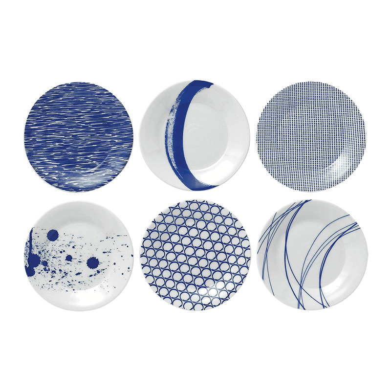 Pacific Set of 6 side plates, 16cm, Assorted
