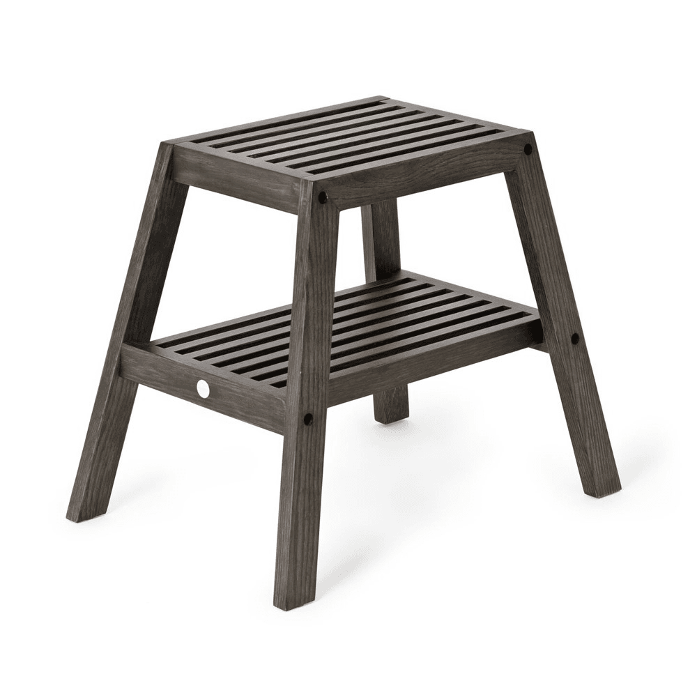 Slatted stool, H42 x W50.5 x D35.4cm, Black