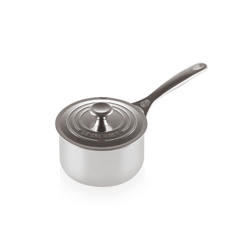Image showing the Signature Uncoated Saucepan with lid, 16cm, Stainless Steel product.
