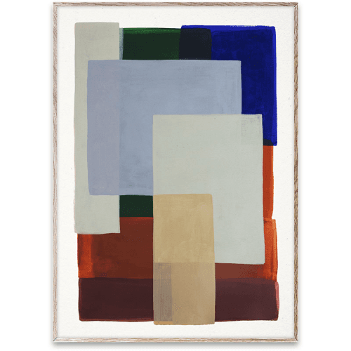 Image showing the Layers 01 Framed Print, 30 x 40cm, Blue product.