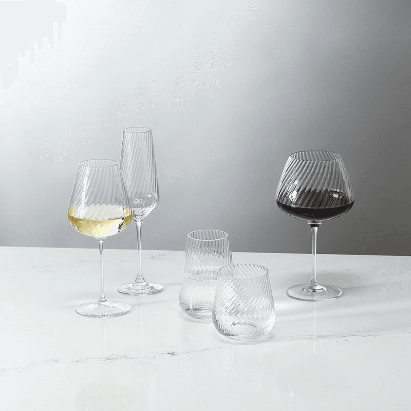 Vera Wang Swirl Set of 2 White Wine Glasses, 440ml, Clear