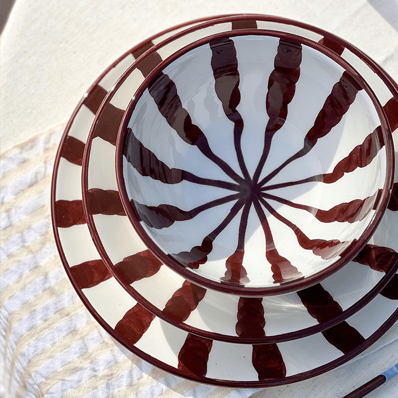Wave 3 Piece Dinner Set, Espresso
