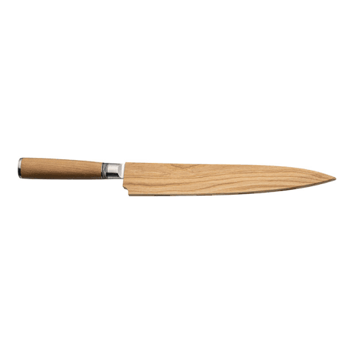 Image showing the Katana Saya Olive Wood Yanagi Sashimi, 24cm Damascus Blade product.