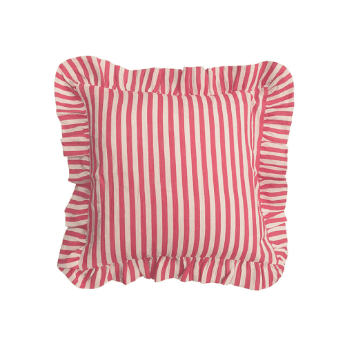 Image showing the Candy Stripe Cushion Cover, 45 x 45cm, Cherry Red product.