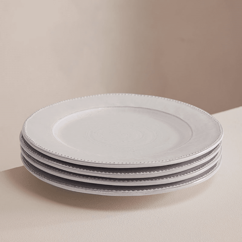 Hillcrest Set of 4 Dinner Plates D28cm, White